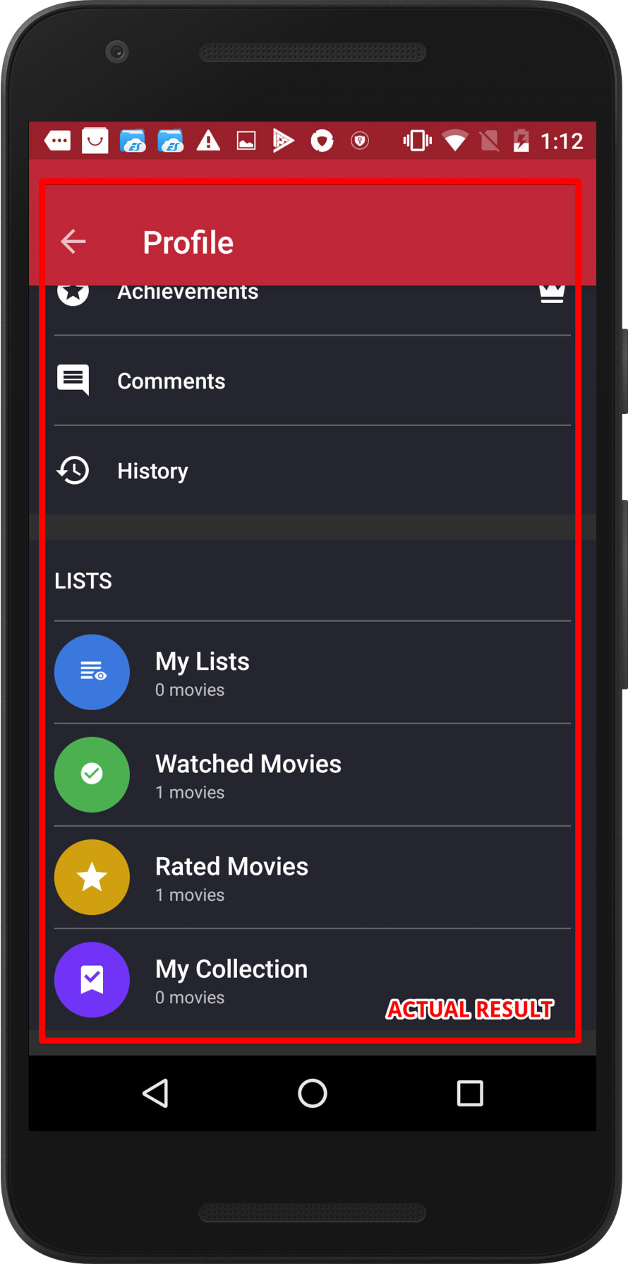 CineTrak app - Discover movies button bug, screen 2 / Weekly bug crawl by QAwerk