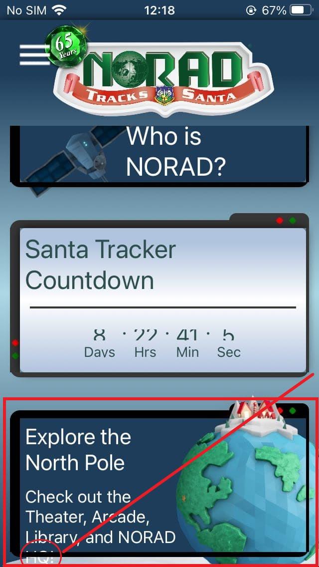 The letters “HQ”, contained in the description, have got out of the block “Explore the North Pole”