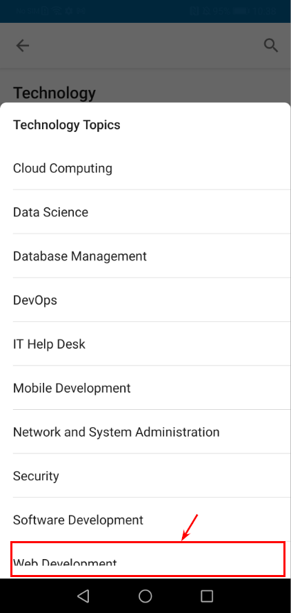 The last point on the list of Technology Topics is cut off
