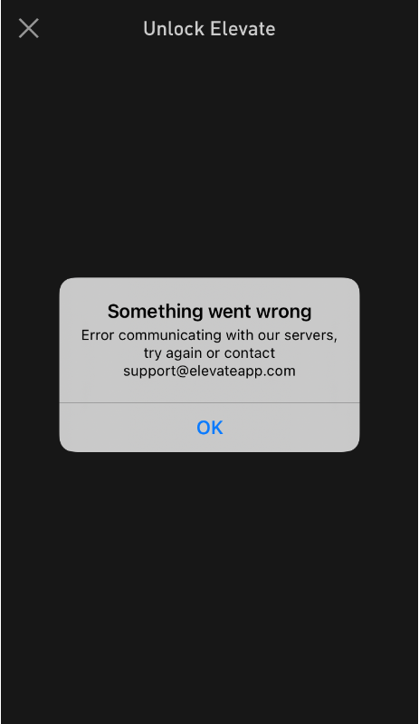 “Something went wrong” error message is displayed after opening any subject of the learning without Internet connection