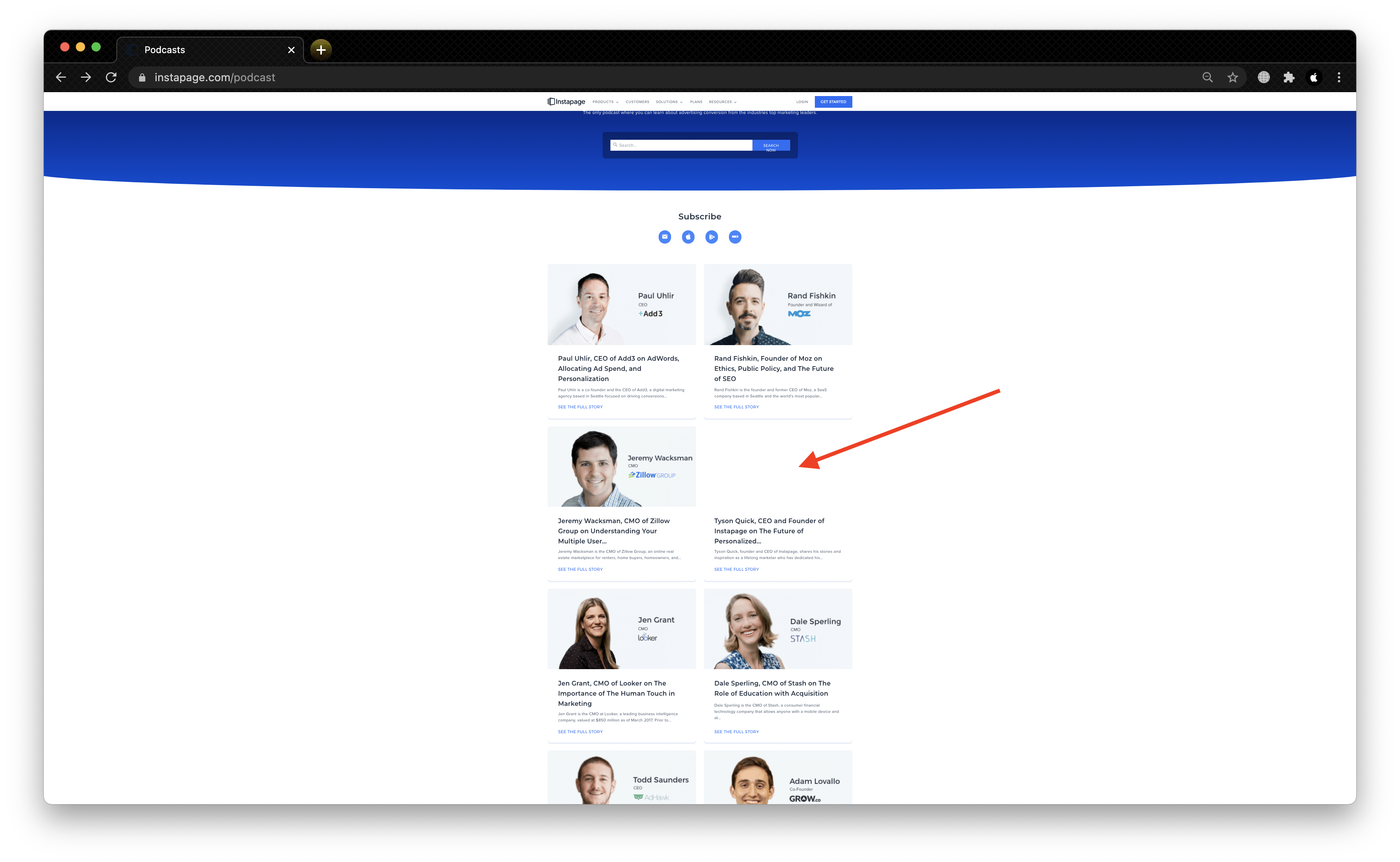 CEO’s photo is missing on the podcast page