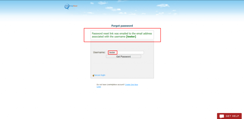 The password reset link is sent to a non-registered user