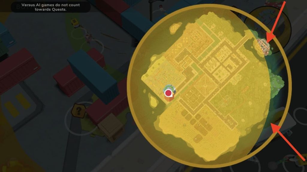 The marked zone is only partially colored as required