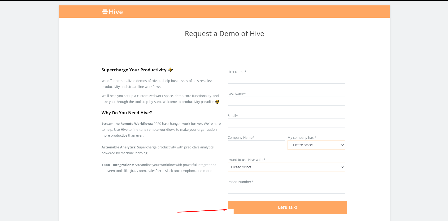 “Let’s Talk” icon is broken on the “Request a Demo of Hive” page
