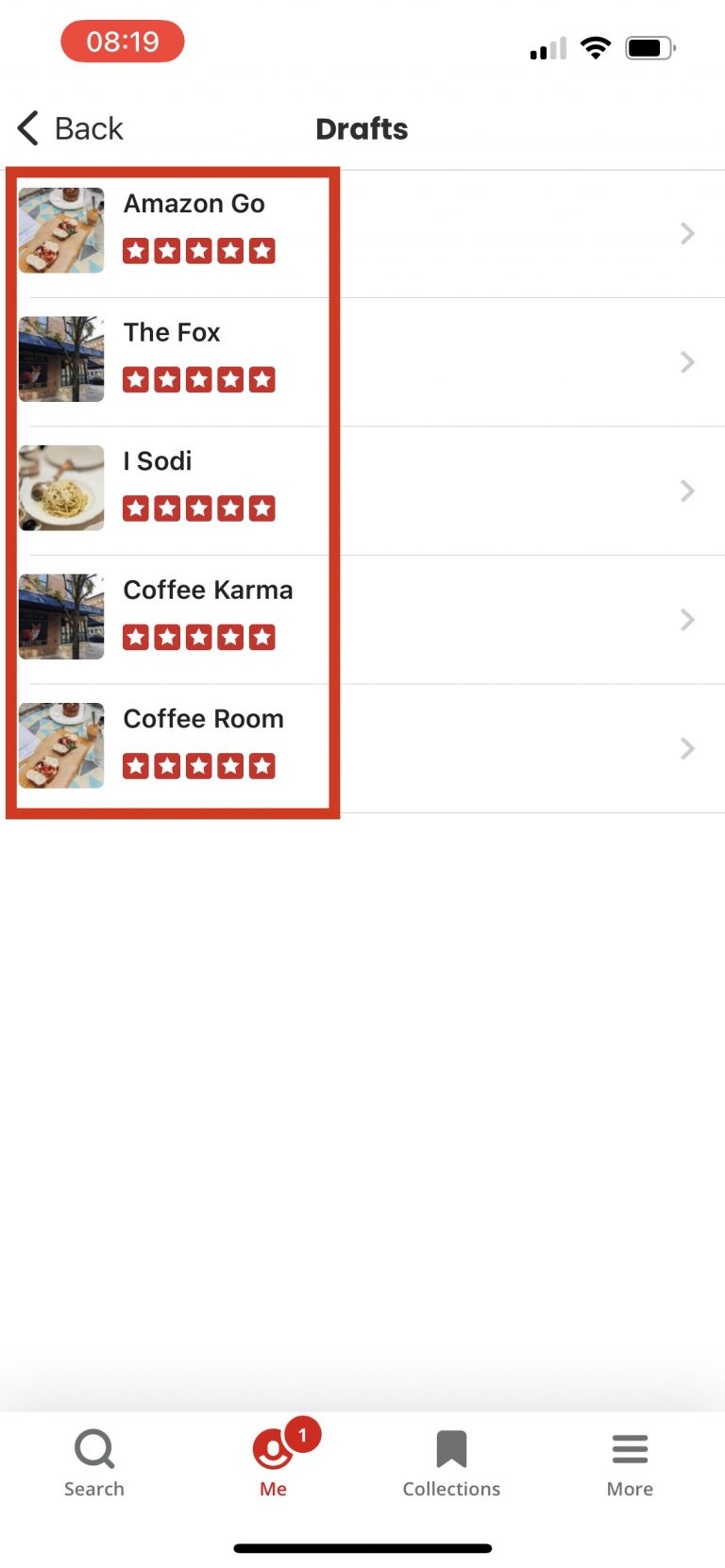 Restaurant icons get substituted in 