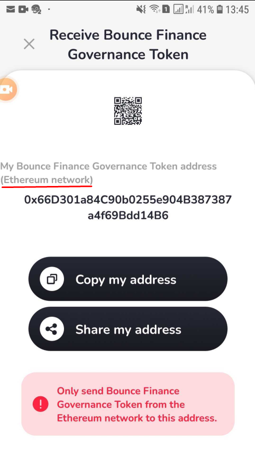 Receive token - address title is shifted left for coins with large names