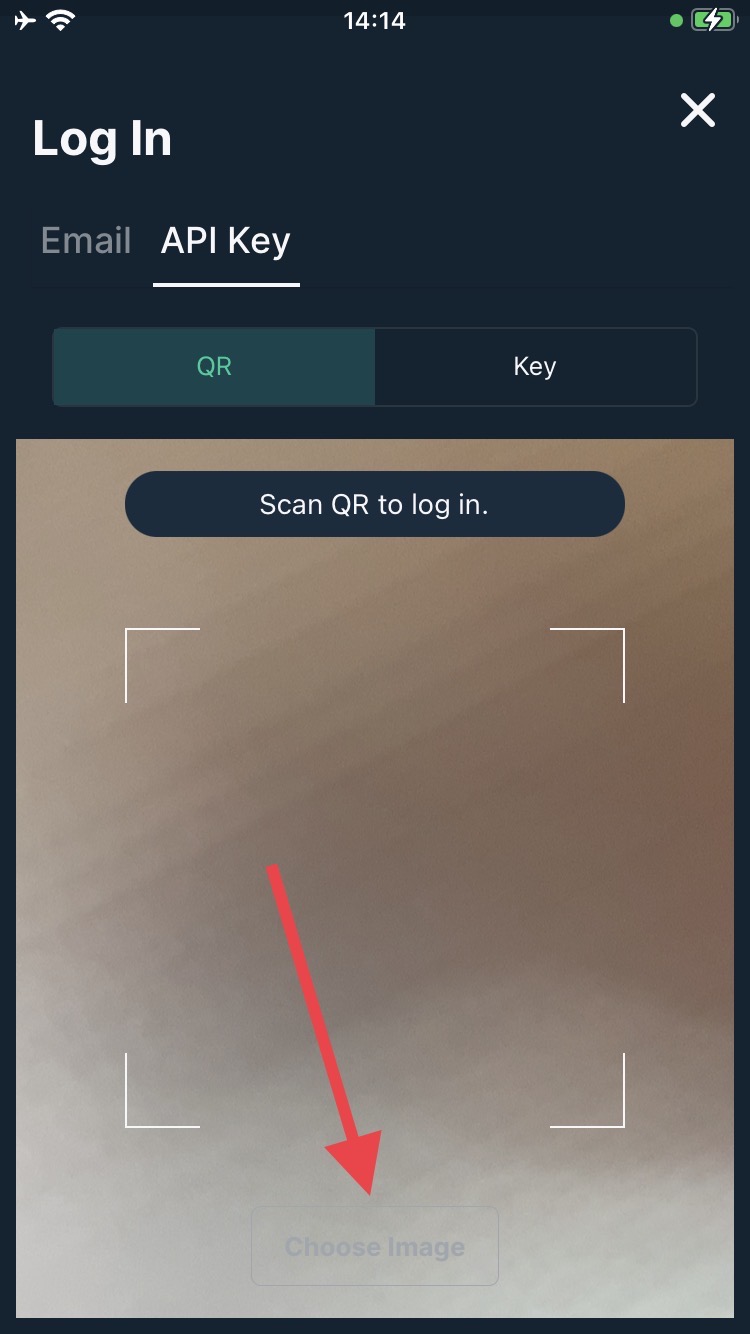 When users log in via API Key QR code, button “Choose Image” is almost invisible on light background