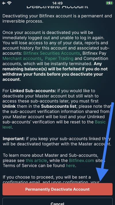 Overlapping text on Deactivate Account page