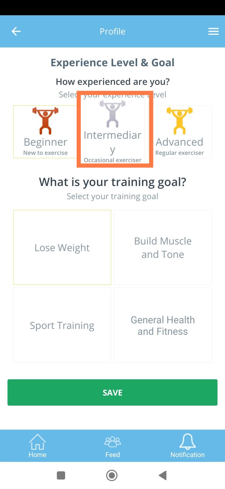 Word ‘Intermediary’ is not displayed in one row on ‘Experience Level & Goal’ page