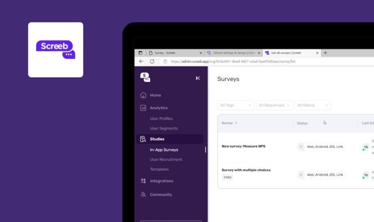 Bugs‌ ‌found‌ ‌in‌ Screeb SaaS