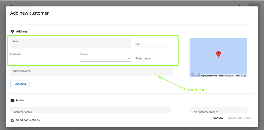 Missing styles for some fields in Address block