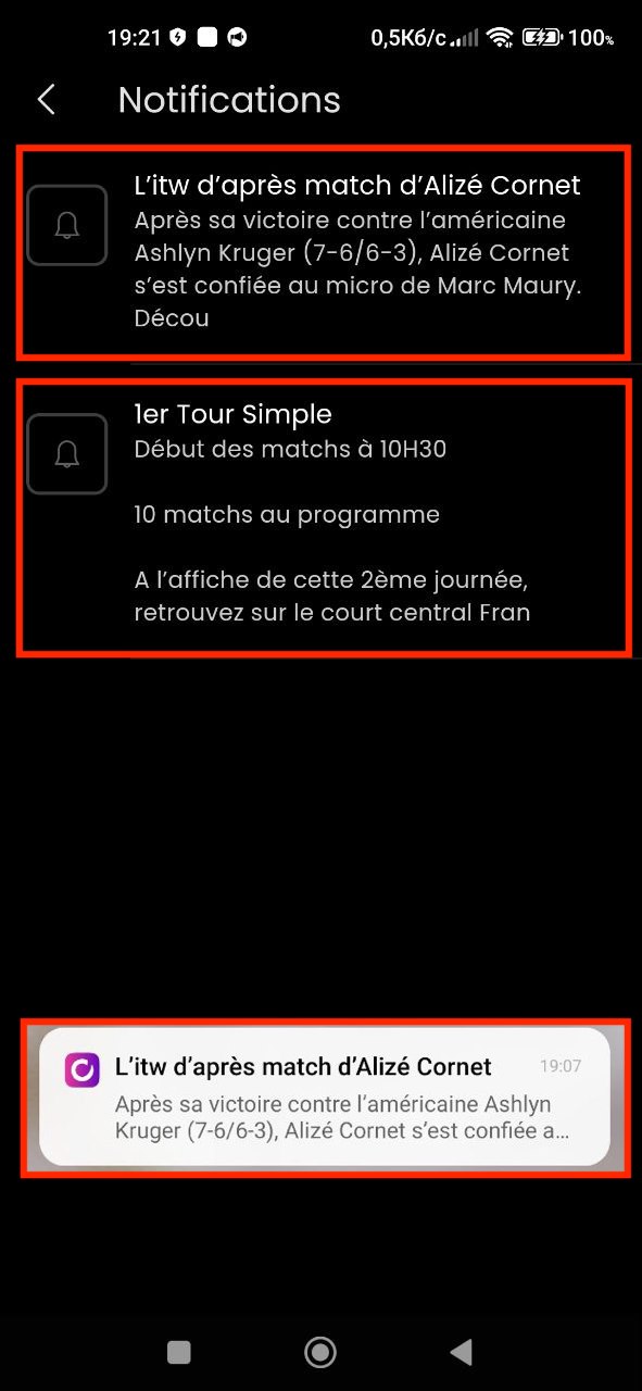 Notifications are displayed in different language than set in profile