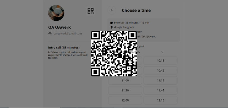 Time zone block overlaps QR code