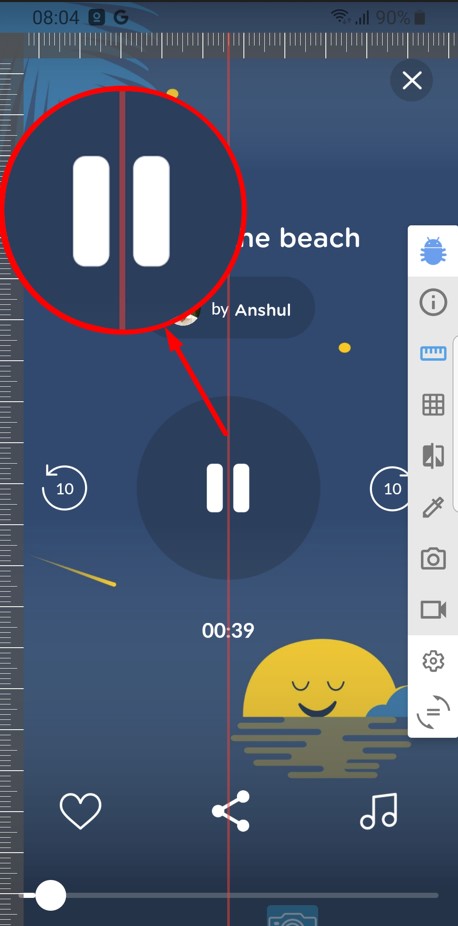 Pause button is not in screen’s center