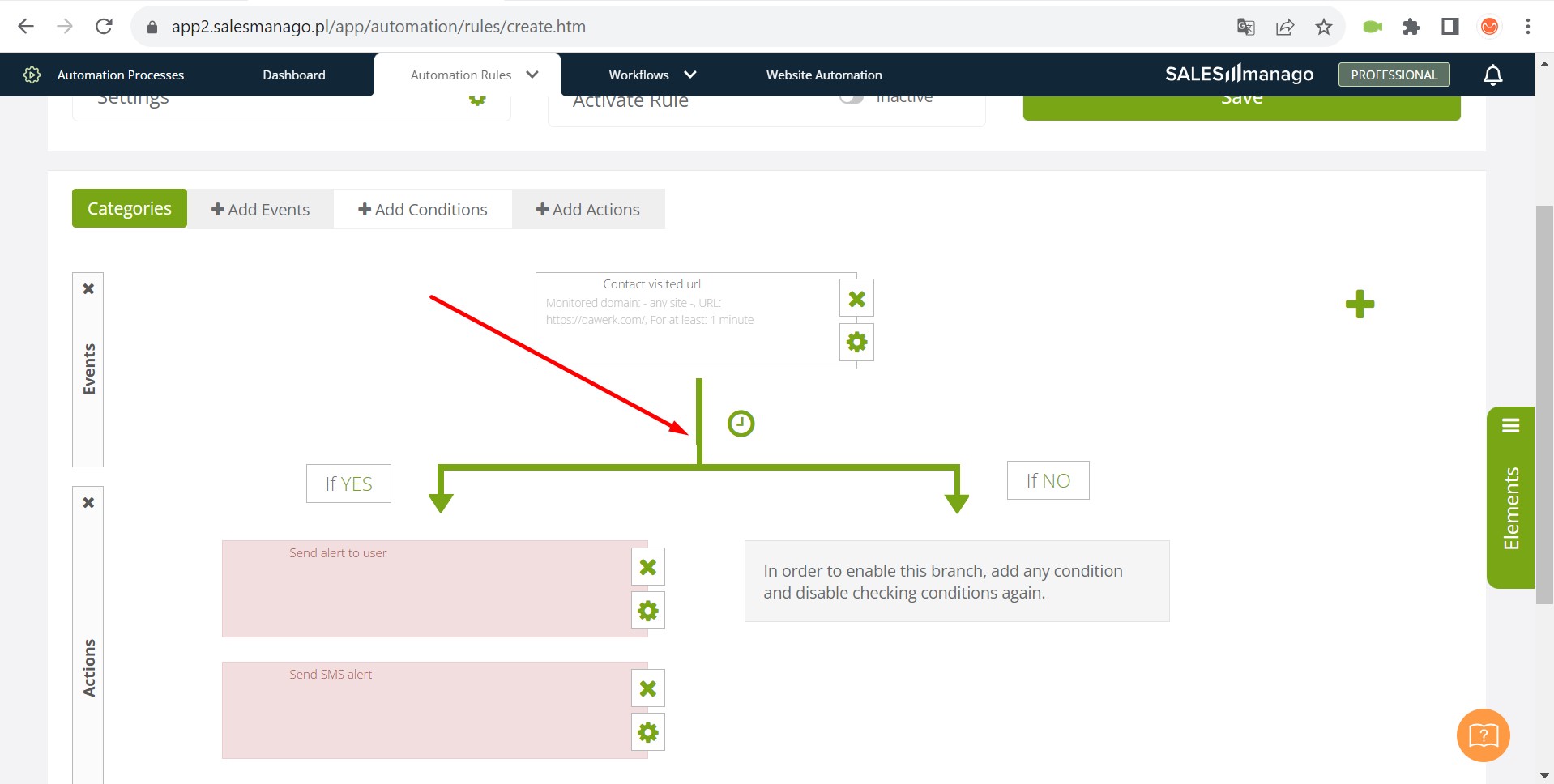 When creating Rule, automation stick for added event doesn’t move smoothly