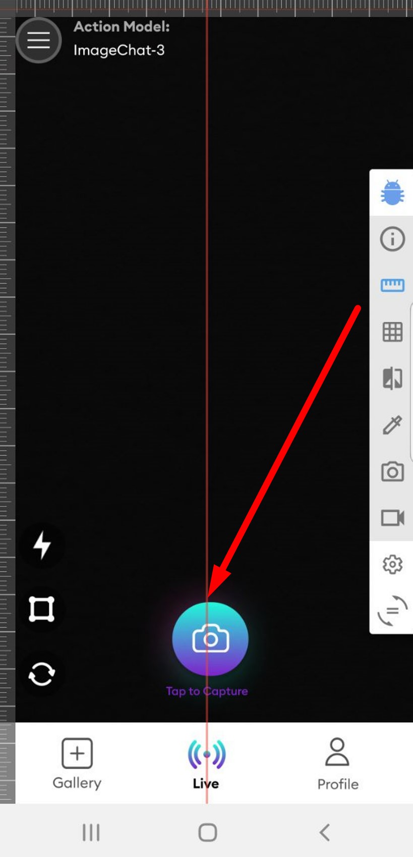 Button to take photo is not in center of screen