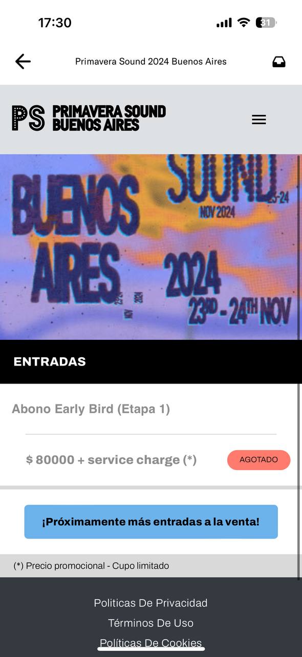 Primavera Sound 2024 Buenos Aires data shows in English