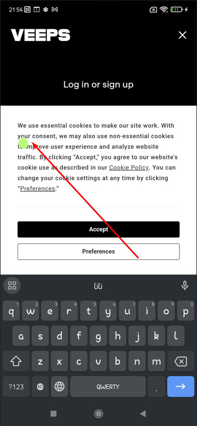 “Cookie Policy” popup overrides email input during registration