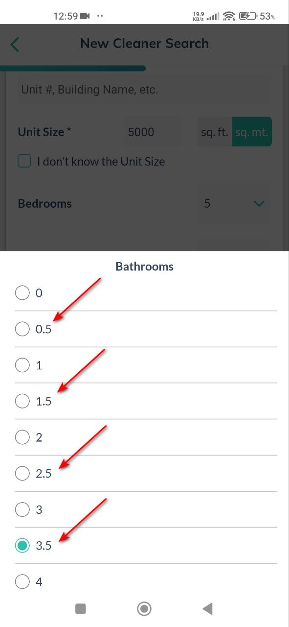 Room values default to 0.5 when creating real estate listings