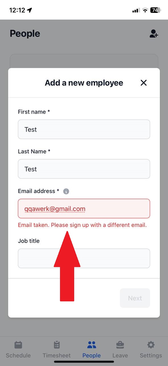 Duplicate employee addition restriction