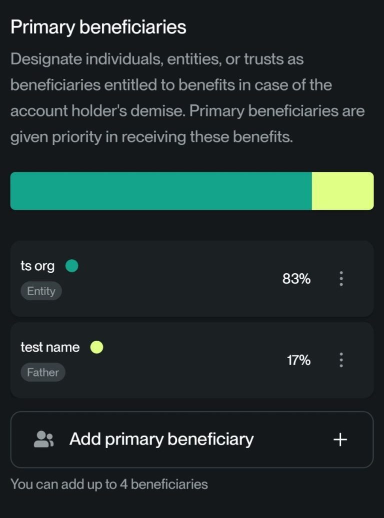 No bugs found when validating functionality of adding ‘Beneficiary’