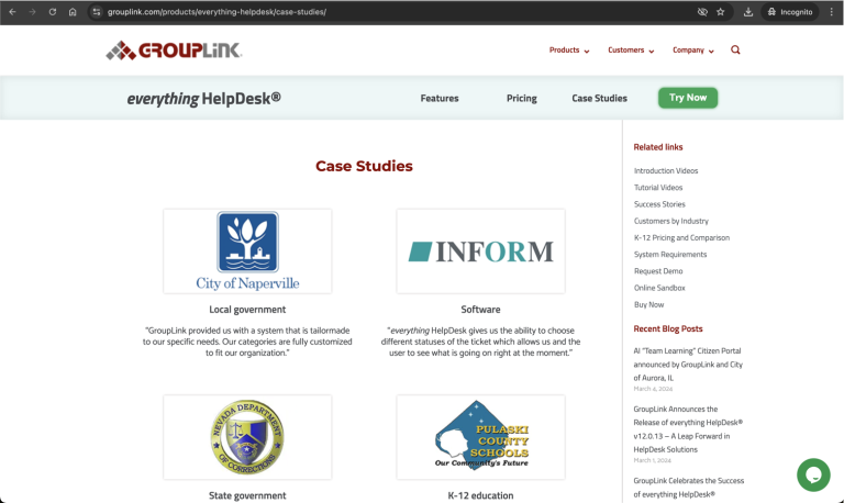 No bugs found testing ‘Case Studies’ section navigation