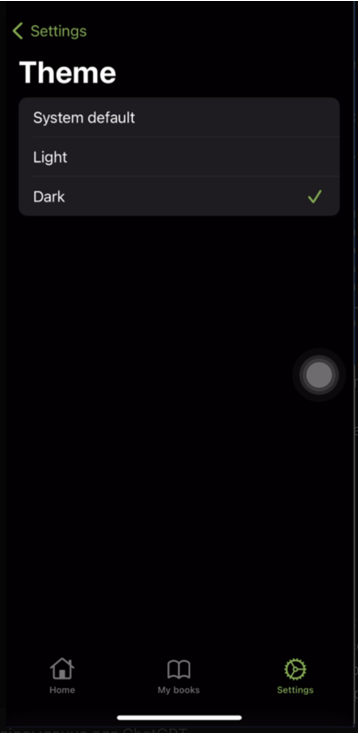 No bugs found when verifying theme settings (light/dark mode) in app