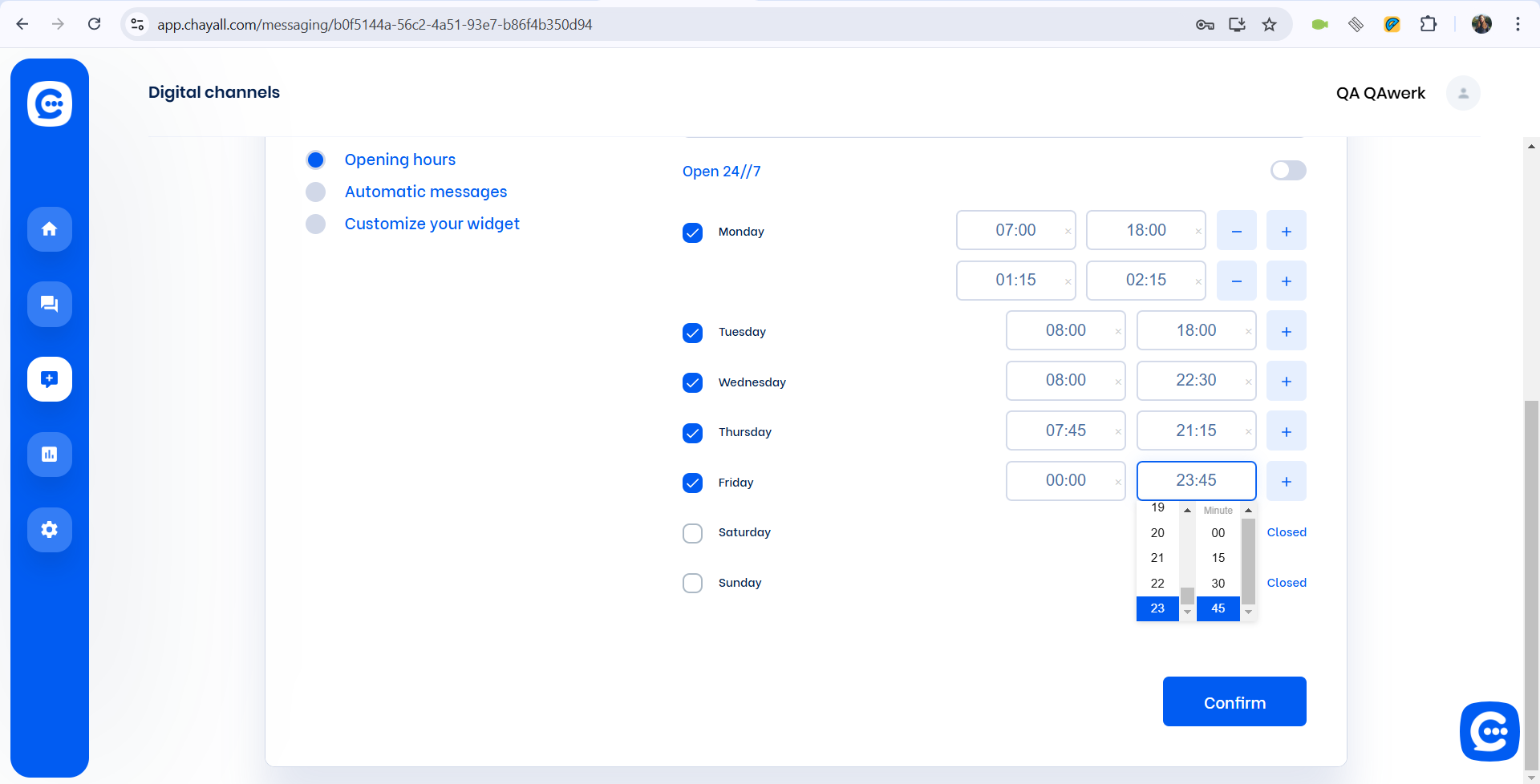 When choosing working time, user cannot choose whole day