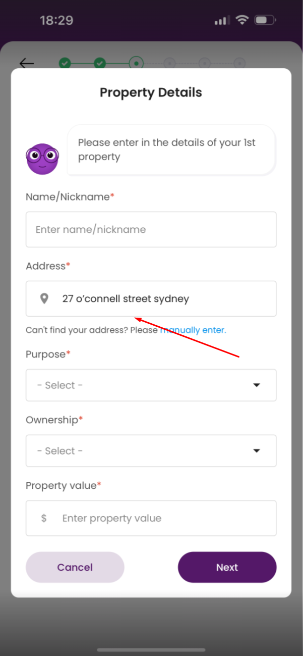 On 'Property Details' page 'Address*' field autocomplete list is not displayed