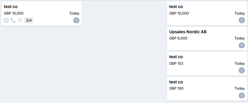 Truncated user icons on opportunity cards in Sales Board