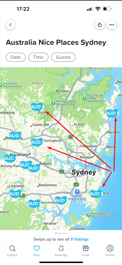 Favorites Map View: user cannot see prices on map in Australia