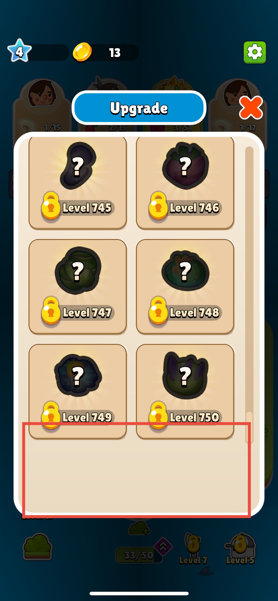Extra empty space displayed at bottom of “Upgrade” screen