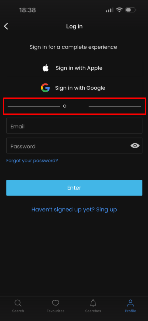 The “Or” divider on ‘Sign in’ page needs improvement