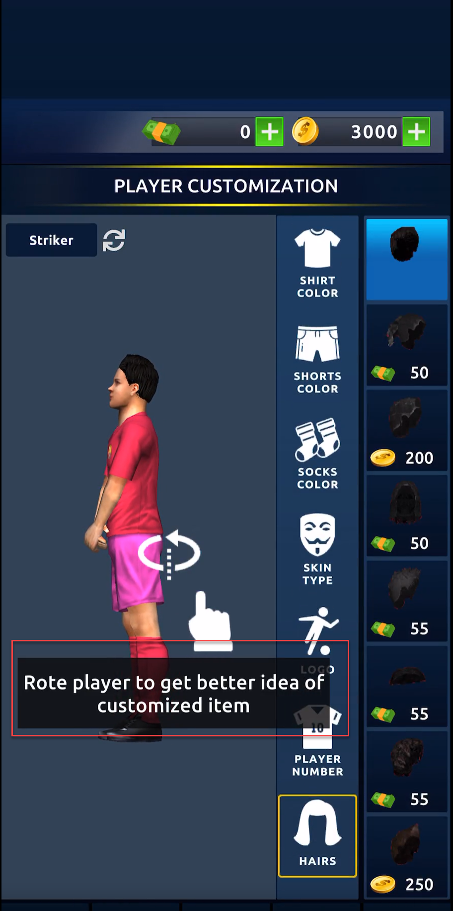 Instructional tooltip does not disappear after rotating player model on customization screen